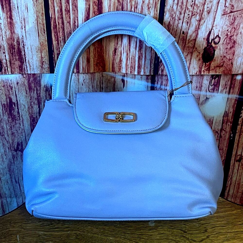 NWOT Vintage Newport News Lilac Handbag Satchel Purse Small Leather Y2K